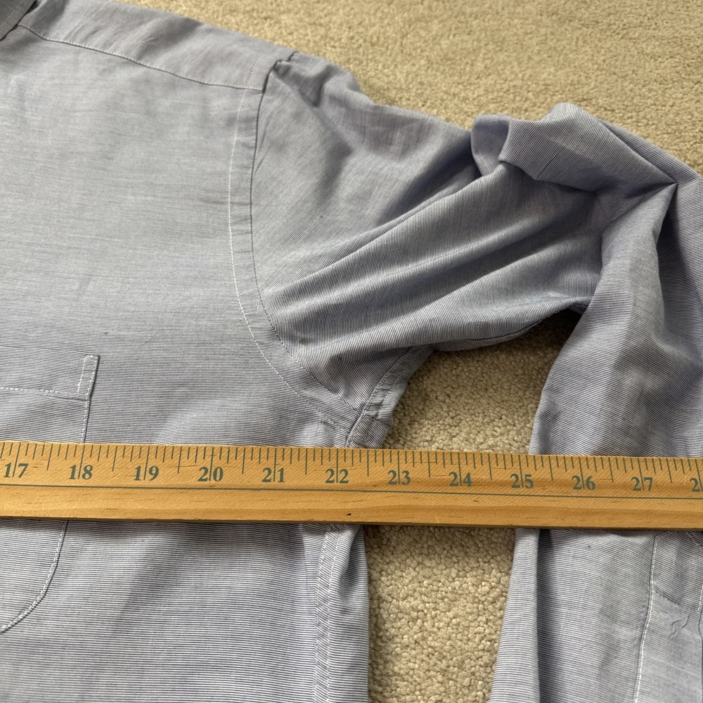 Oliver Spencer Mens Blue Penny Collar Button Down Shirt Size 17 - Picture 5 of 9